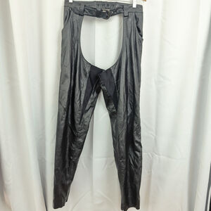 Women's Harley-Davidson Black Leather Moto Chaps medium